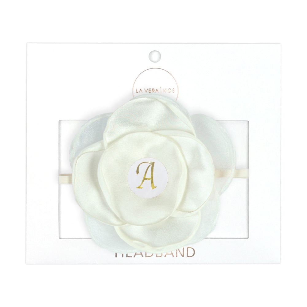 Personalised Ivory Headband for Girls with Initial