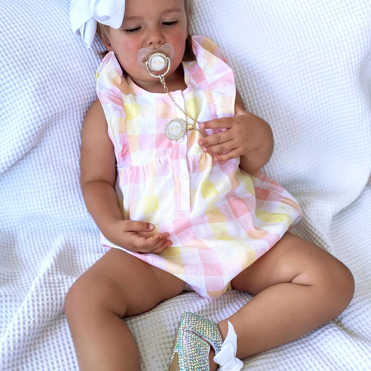 PACIFIER & CLIP SET Personalized with Name, Custom Dummy, Christening - Clear