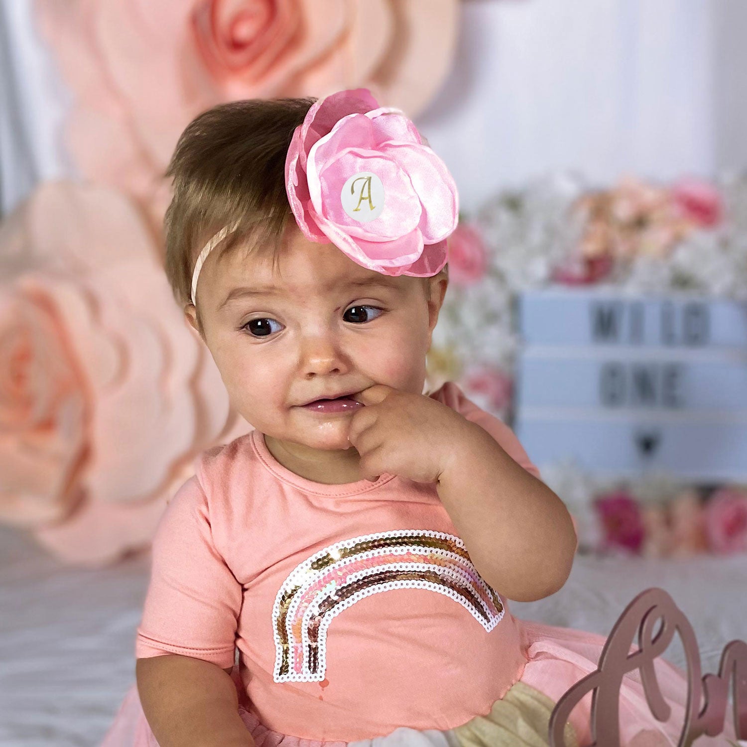 Personalised Pink Headband for Girls with Initial