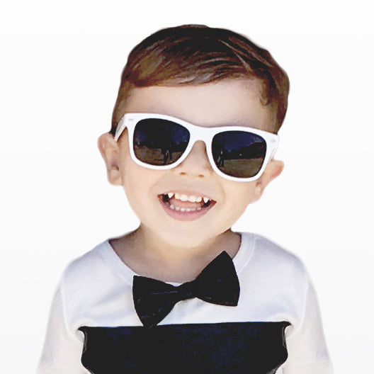 Boys' black satin bow tie