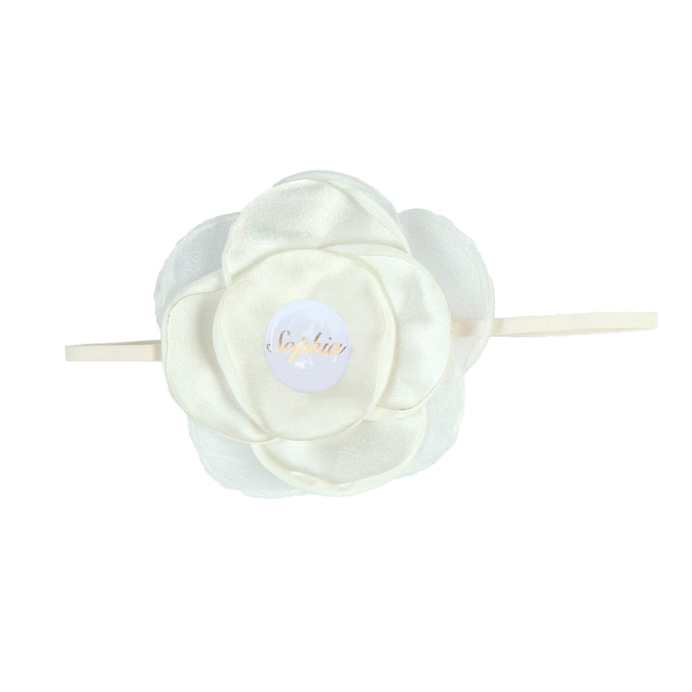 Personalised Ivory Headband for Girls with Name