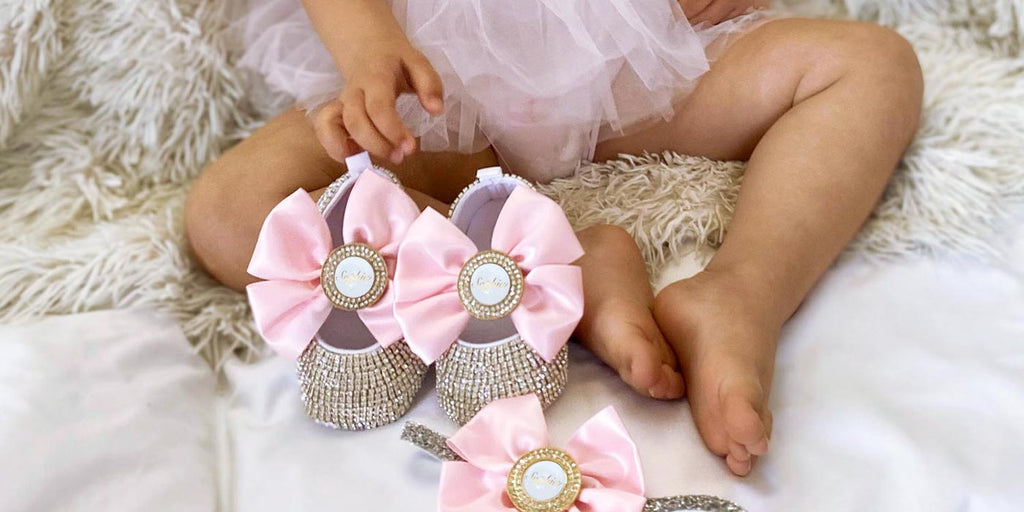 Baby Girl Personalised Crystal Shoes