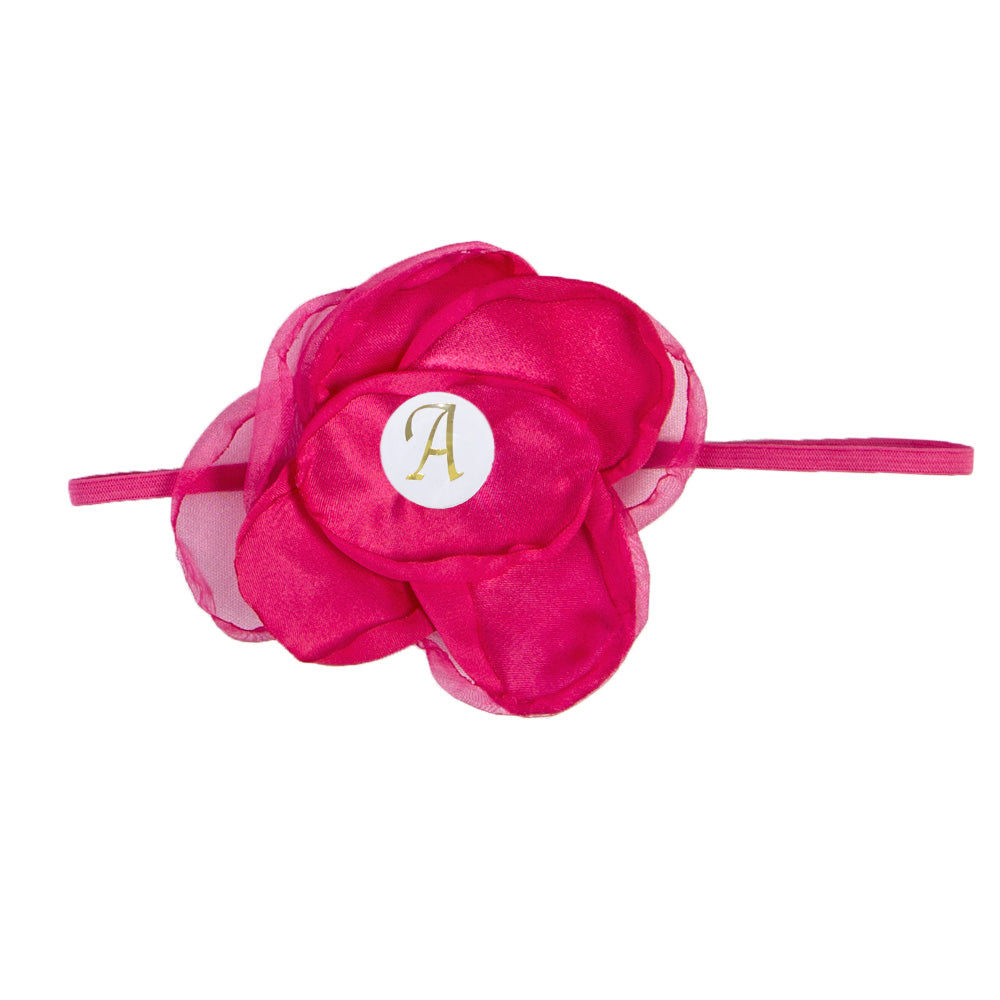 Personalized Fuchsia Headband for Girls with Initial