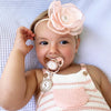 PACIFIER & CLIP SET Personalized with Name, Custom Personalised Dummy, Baby Girl, Rose Gold