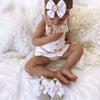 Personalized headband with baby's Initial, custom newborn gift - white