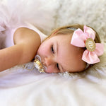 Personalized headband with baby's Initial, custom newborn gift - pink