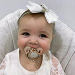 Christening PACIFIER & CLIP SET Personalized with Name, Custom Personalised Dummy, Rose Gold